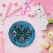 Zwarte en witte tribale slang papieren bordje (Feest)