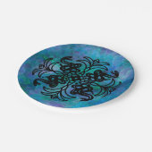 Zwarte en witte tribale slang papieren bordje (Gekanteld)