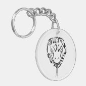 Zwarte en witte tribale slang sleutelhanger (Voorkant Links)