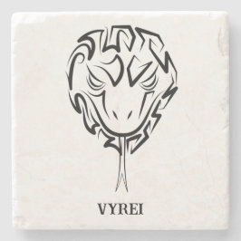 Zwarte en witte tribale slang stenen onderzetter