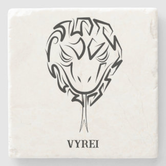 Zwarte en witte tribale slang stenen onderzetter