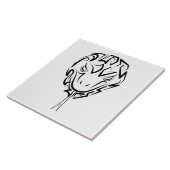 Zwarte en witte tribale slang tegeltje (Zijkant)