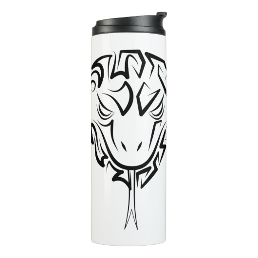 Zwarte en witte tribale slang thermosbeker (Gedraaid links)