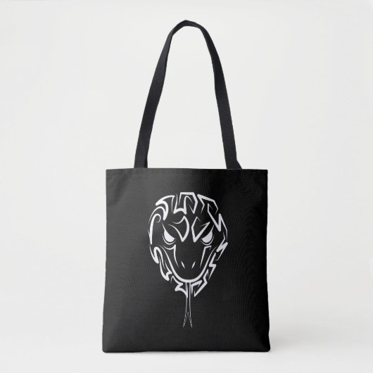 Zwarte en witte tribale slang tote bag (Voorkant)