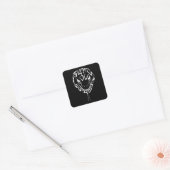 Zwarte en witte tribale slang vierkante sticker (Envelop)