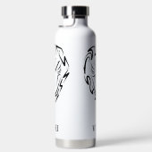 Zwarte en witte tribale slang waterfles (Rechts)
