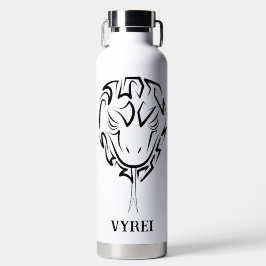 Zwarte en witte tribale slang waterfles