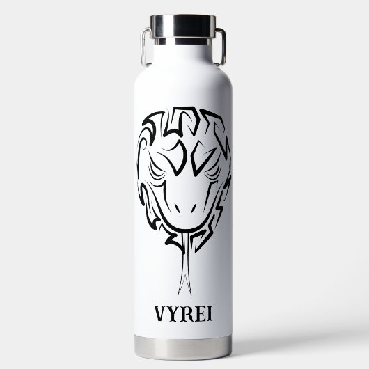 Zwarte en witte tribale slang waterfles (Voorkant)