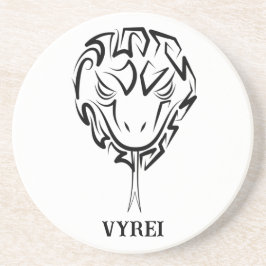 Zwarte en witte tribale slang zandsteen onderzetter