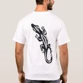 Zwarte en witte tribale trekhagedis t-shirt (Achterkant)