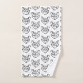 Zwarte en witte tribale vos bad handdoek (Handdoek)