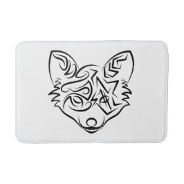 Zwarte en witte tribale vos badmat