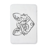 Zwarte en witte tribale vos badmat (Voorkant Verticaal)