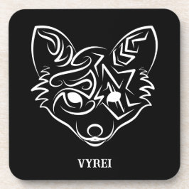 Zwarte en witte tribale vos bier onderzetter