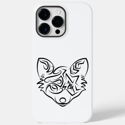 Zwarte en witte tribale vos Case-Mate iPhone case (Achterkant)