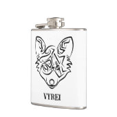 Zwarte en witte tribale vos heupfles (Links)