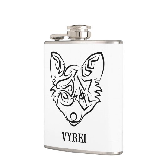 Zwarte en witte tribale vos heupfles (Links)