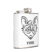 Zwarte en witte tribale vos heupfles (Rechts)