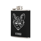 Zwarte en witte tribale vos heupfles (Links)