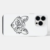 Zwarte en witte tribale vos iPhone hoesje (Achterkant horizontaal)