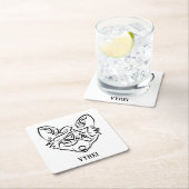 Zwarte en witte tribale vos kartonnen onderzetters (Insitu)