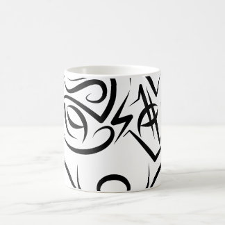 Zwarte en witte tribale vos koffiemok