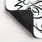 Zwarte en witte tribale vos muismat (Hoek)