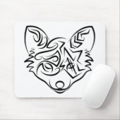 Zwarte en witte tribale vos muismat (Met muis)