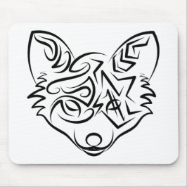 Zwarte en witte tribale vos muismat