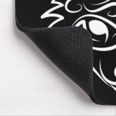 Zwarte en witte tribale vos muismat (Hoek)