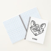 Zwarte en witte tribale vos notitieboek (Binnen)