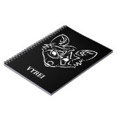 Zwarte en witte tribale vos notitieboek (Linkerzijde)