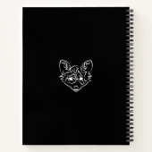 Zwarte en witte tribale vos notitieboek (Achterkant)