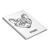 Zwarte en witte tribale vos notitieboek (Rechterzijde)