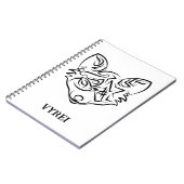 Zwarte en witte tribale vos notitieboek (Linkerzijde)