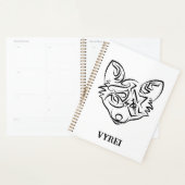 Zwarte en witte tribale vos planner (Display)