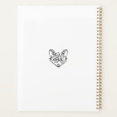 Zwarte en witte tribale vos planner (Achterkant)