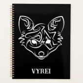 Zwarte en witte tribale vos planner (Voorkant)