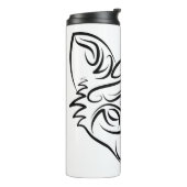 Zwarte en witte tribale vos thermosbeker (Gedraaid links)