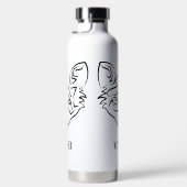 Zwarte en witte tribale vos waterfles (Rechts)