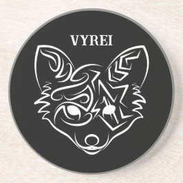 Zwarte en witte tribale vos zandsteen onderzetter