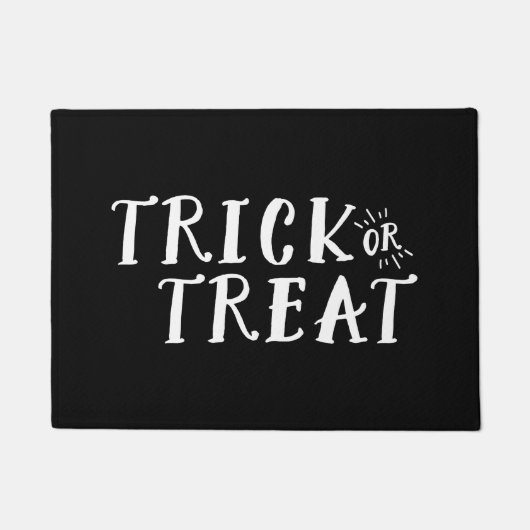 Zwarte en witte Trick or treat — Halloween-klep Deurmat (Voorkant)