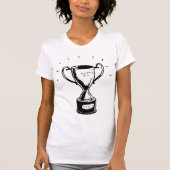 Zwarte en witte trofee Winner Womens T-Shirt (Voorkant)