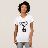 Zwarte en witte trofee Winner Womens T-Shirt (Voorkant volledig)