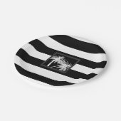 Zwarte en witte tropische palmbomen Moderne bruilo Papieren Bordje (Gekanteld)