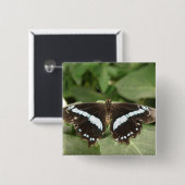 Zwarte en witte tropische vlinderButton Vierkante Button 5,1 Cm (Voorkant /achterkant)