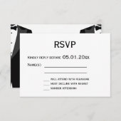 Zwarte en witte trouw-RSVP-kaarten voor homoseksue RSVP Kaartje (Voorkant / Achterkant)