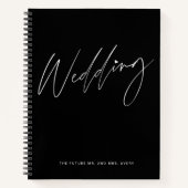 Zwarte en witte trouwplanner notitieboek chic (Voorkant)