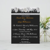 Zwarte en witte trouwset (Uitnodiging) (Staand voorkant)