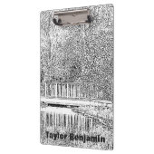 Zwarte en Witte tuin met mooie Pond Klembord (Links)